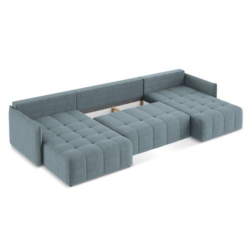Canapé Panoramique 5 Places Moku En Tissu Bouclette Jeans