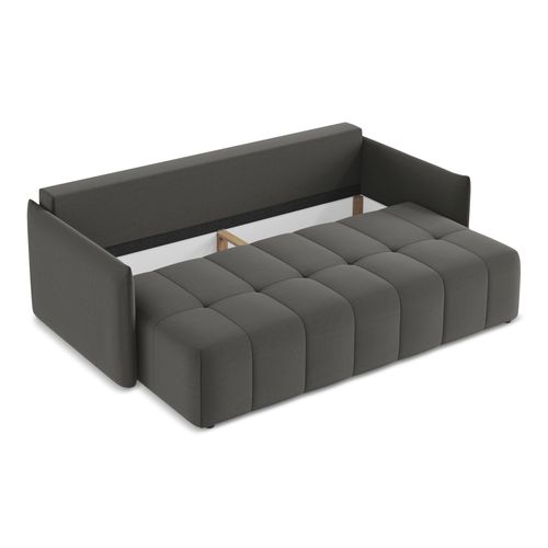 Canapé 3 Places Convertible Moku En Velours Acier