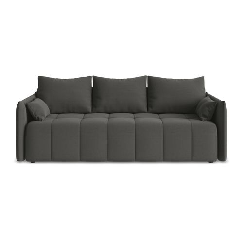Canapé 3 Places Convertible Moku En Velours Acier