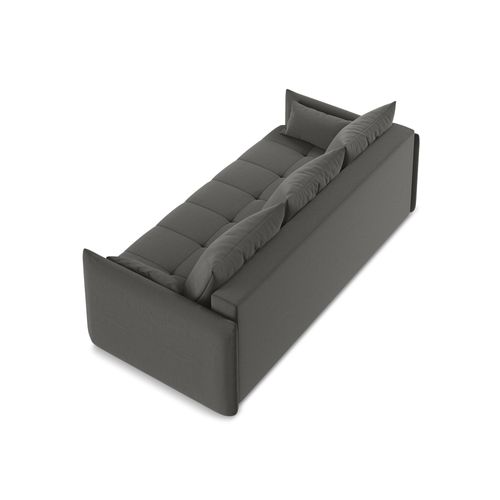 Canapé 3 Places Convertible Moku En Velours Acier