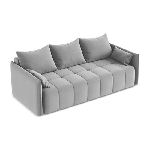 Canapé 3 Places Convertible Moku En Velours Gris