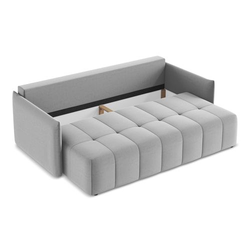 Canapé 3 Places Convertible Moku En Velours Gris