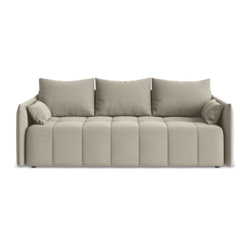 Canapé 3 Places Convertible Moku En Velours Perle