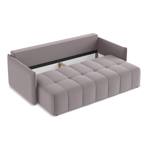 Canapé 3 Places Convertible Moku En Velours Lavande