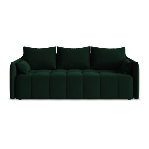 Canapé 3 Places Convertible Moku En Velours Bouteille Verte
