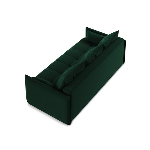 Canapé 3 Places Convertible Moku En Velours Bouteille Verte