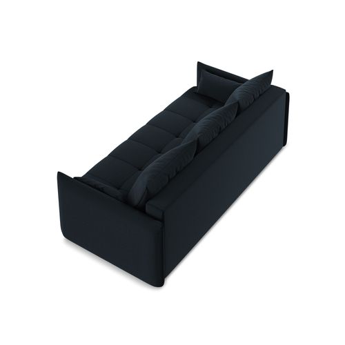 Canapé 3 Places Convertible Moku En Velours Bleu Royal