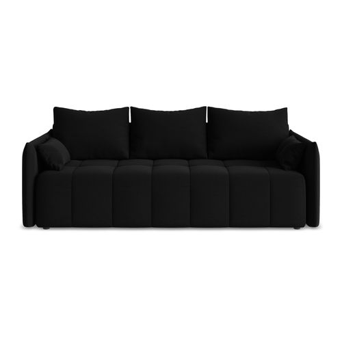 Canapé 3 Places Convertible Moku En Velours Noir