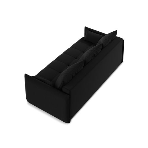 Canapé 3 Places Convertible Moku En Velours Noir