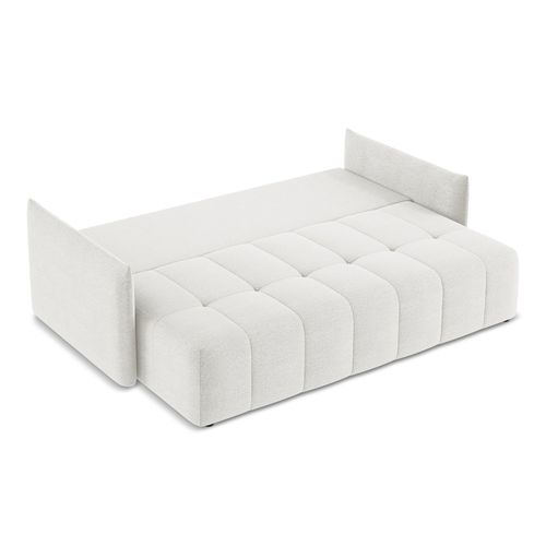Canapé 3 Places Convertible Moku En Tissu Bouclette Blanc