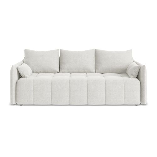 Canapé 3 Places Convertible Moku En Tissu Bouclette Blanc