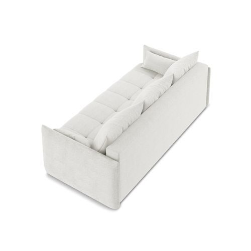 Canapé 3 Places Convertible Moku En Tissu Bouclette Blanc