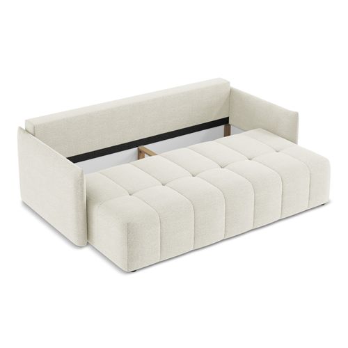 Canapé 3 Places Convertible Moku En Tissu Bouclette Sable
