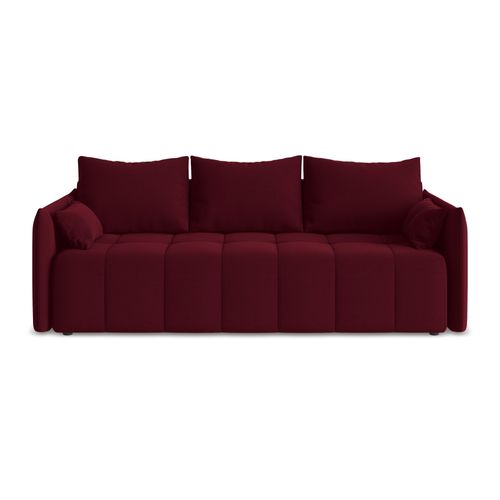 Canapé 3 Places Convertible Moku En Velours Bourgogne
