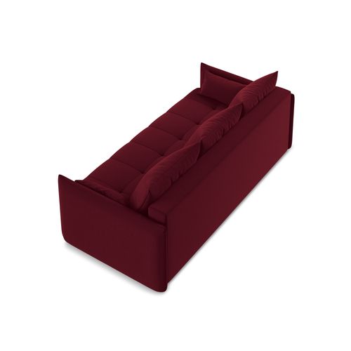 Canapé 3 Places Convertible Moku En Velours Bourgogne