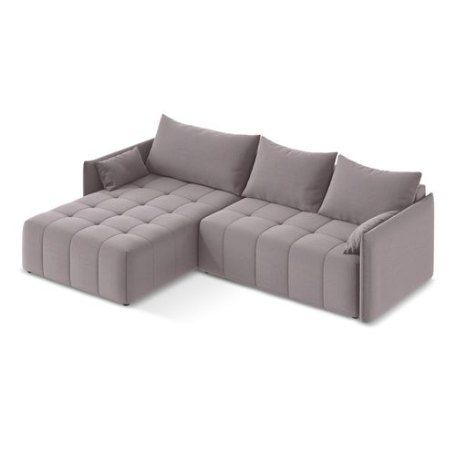 Canapé D’angle 3 Places Gauche Convertible Moku En Velours Lavande