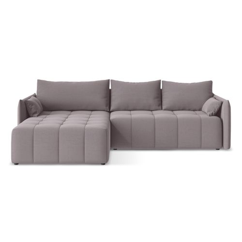 Canapé D’angle 3 Places Gauche Convertible Moku En Velours Lavande