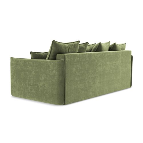 Canapé 3 Places Convertible Hula En Tissu Chenille Vert