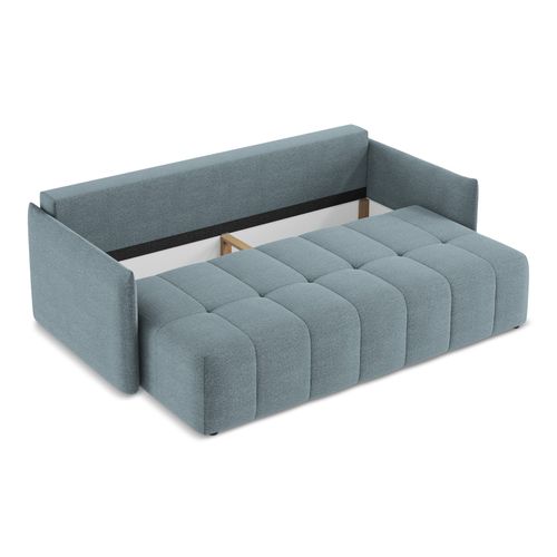 Canapé 3 Places Convertible Moku En Tissu Bouclette Jeans
