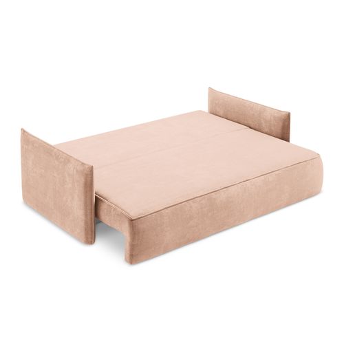 Canapé 3 Places Convertible Hula En Tissu Chenille Pêche