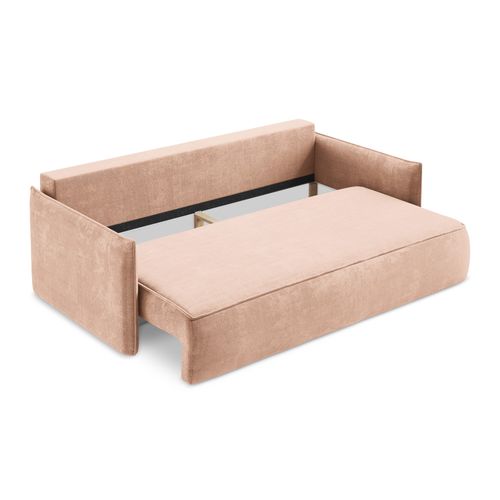 Canapé 3 Places Convertible Hula En Tissu Chenille Pêche