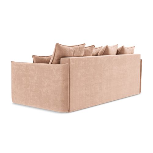 Canapé 3 Places Convertible Hula En Tissu Chenille Pêche