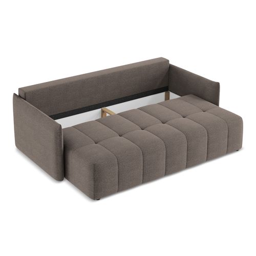 Canapé 3 Places Convertible Moku En Tissu Bouclette Choolat