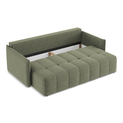 Canapé 3 Places Convertible Moku En Tissu Bouclette Olive