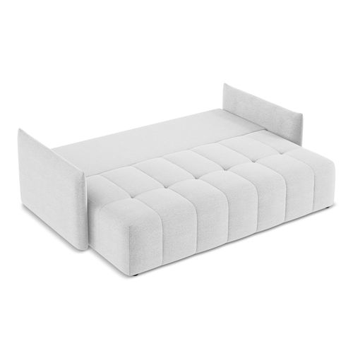 Canapé 3 Places Convertible Moku En Tissu Bouclette Argent