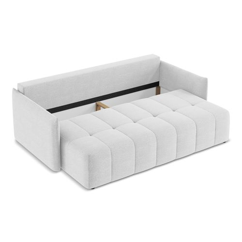 Canapé 3 Places Convertible Moku En Tissu Bouclette Argent