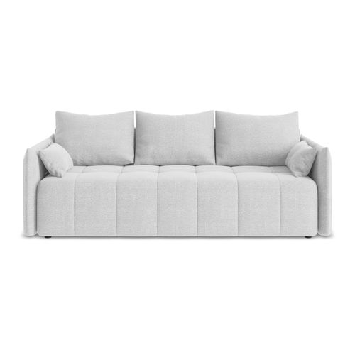 Canapé 3 Places Convertible Moku En Tissu Bouclette Argent