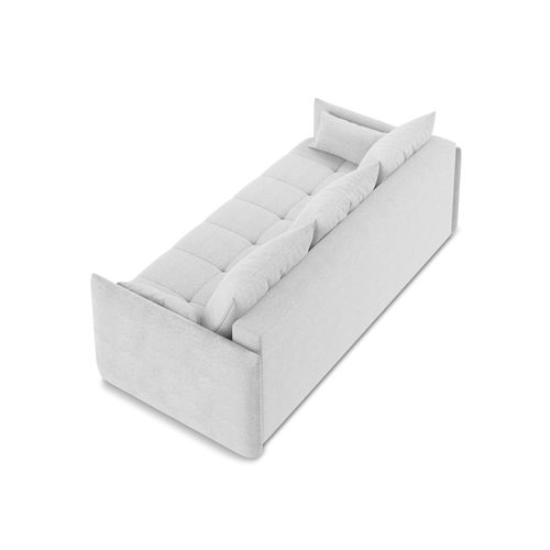 Canapé 3 Places Convertible Moku En Tissu Bouclette Argent