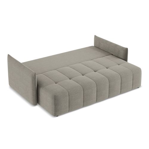 Canapé 3 Places Convertible Moku En Tissu Bouclette Gris