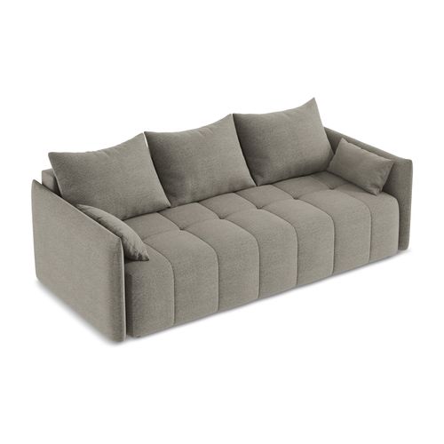 Canapé 3 Places Convertible Moku En Tissu Bouclette Gris