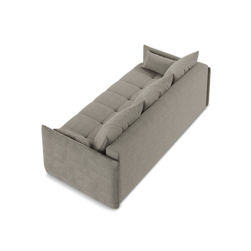 Canapé 3 Places Convertible Moku En Tissu Bouclette Gris
