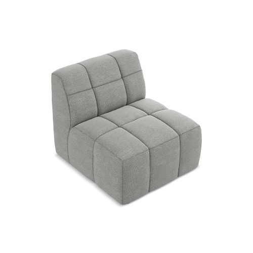 Fauteuil Pour Canapé Modulable Aloha En Tissu Bouclette Gris Clair