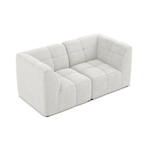 Canapé Modulable 2 Places Aloha En Tissu Bouclette Blanc