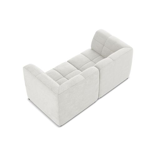 Canapé Modulable 2 Places Aloha En Tissu Bouclette Blanc