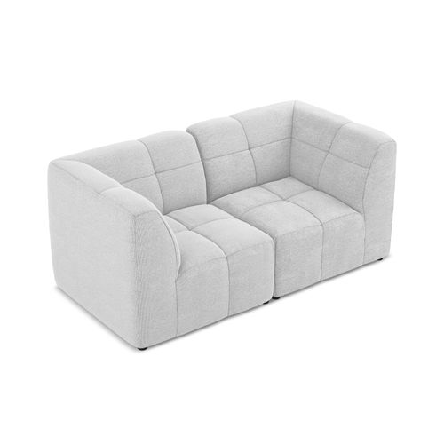 Canapé Modulable 2 Places Aloha En Tissu Bouclette Argent