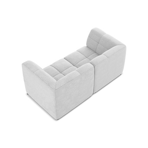 Canapé Modulable 2 Places Aloha En Tissu Bouclette Argent