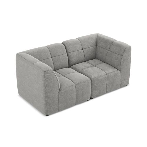 Canapé Modulable 2 Places Aloha En Tissu Bouclette Gris Clair