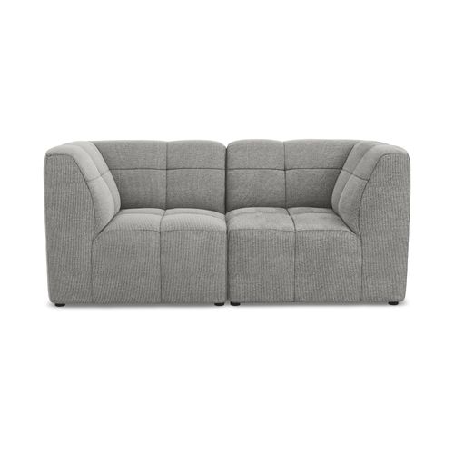 Canapé Modulable 2 Places Aloha En Tissu Bouclette Gris Clair