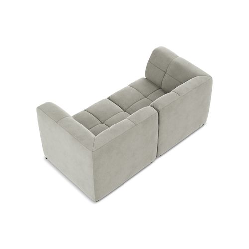 Canapé Modulable 2 Places Aloha En Velours Gris Clair