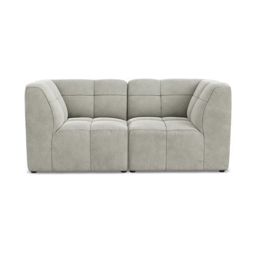 Canapé Modulable 2 Places Aloha En Velours Gris Clair