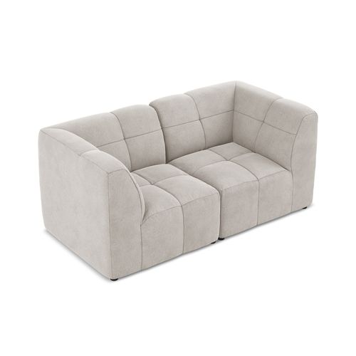 Canapé Modulable 2 Places Aloha En Velours Beige Clair
