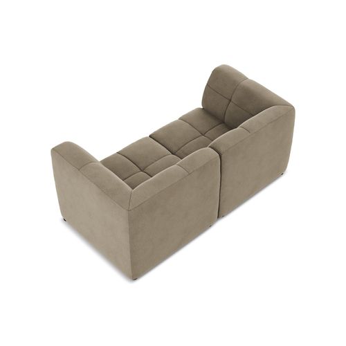 Canapé Modulable 2 Places Aloha En Velours Beige
