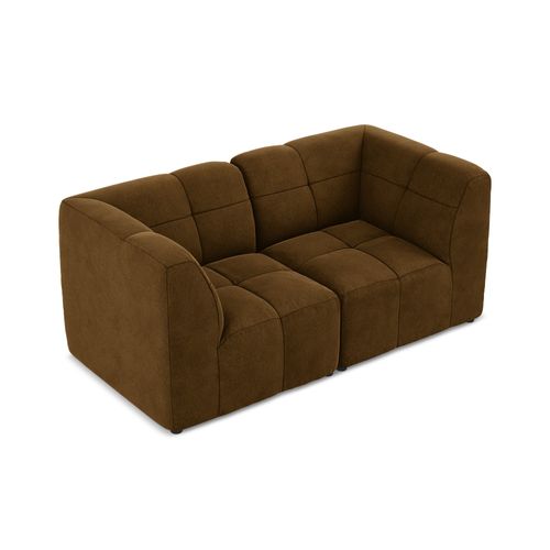 Canapé Modulable 2 Places Aloha En Velours Moutarde