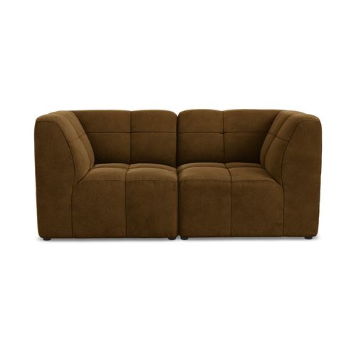 Canapé Modulable 2 Places Aloha En Velours Moutarde