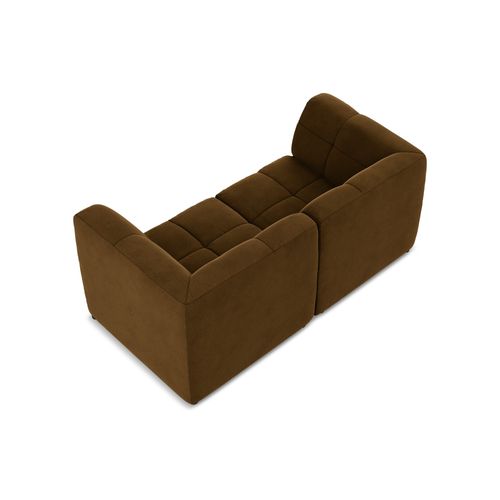 Canapé Modulable 2 Places Aloha En Velours Moutarde