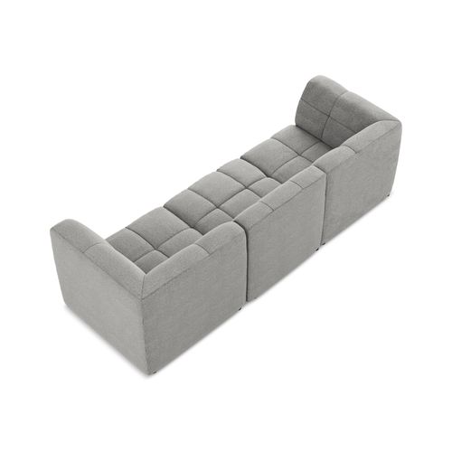 Canapé Modulable 3 Places Aloha En Tissu Bouclette Gris Clair
